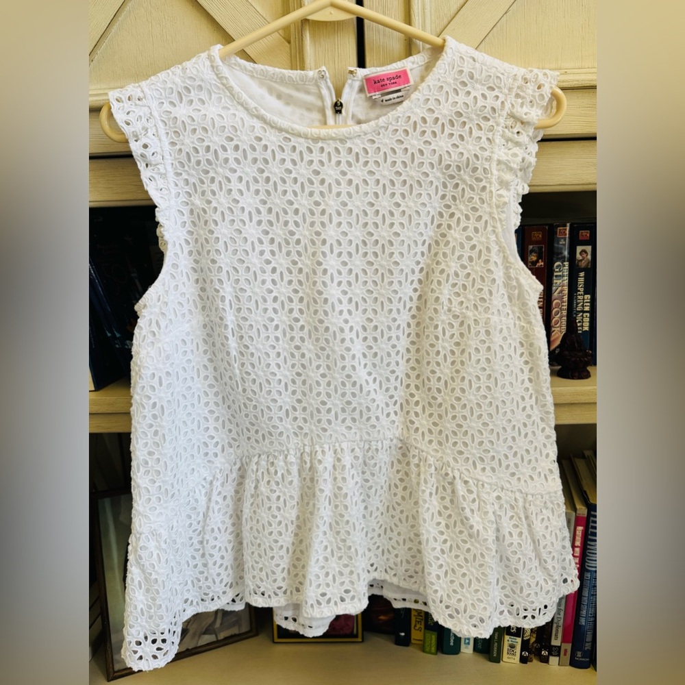 Kate Spade White Eyelet Top